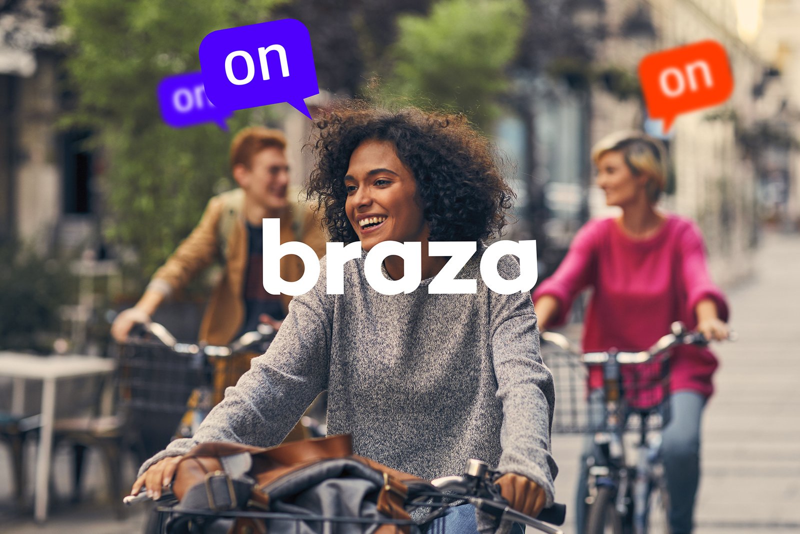 Friends Riding Bicycles In A City Friends Riding Bicycles In A City